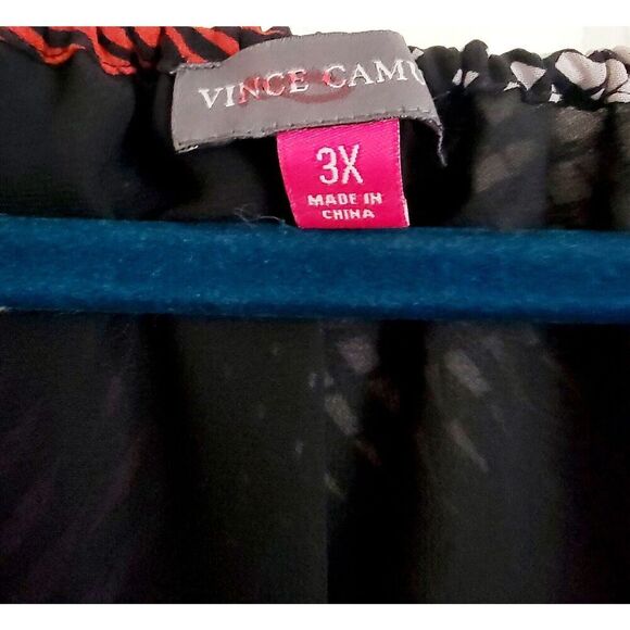 Vince Camuto 3X Blouse Balloon Sleeve Elastic Hems‎ Multicolor Romantic Chiffon - Picture 4 of 8